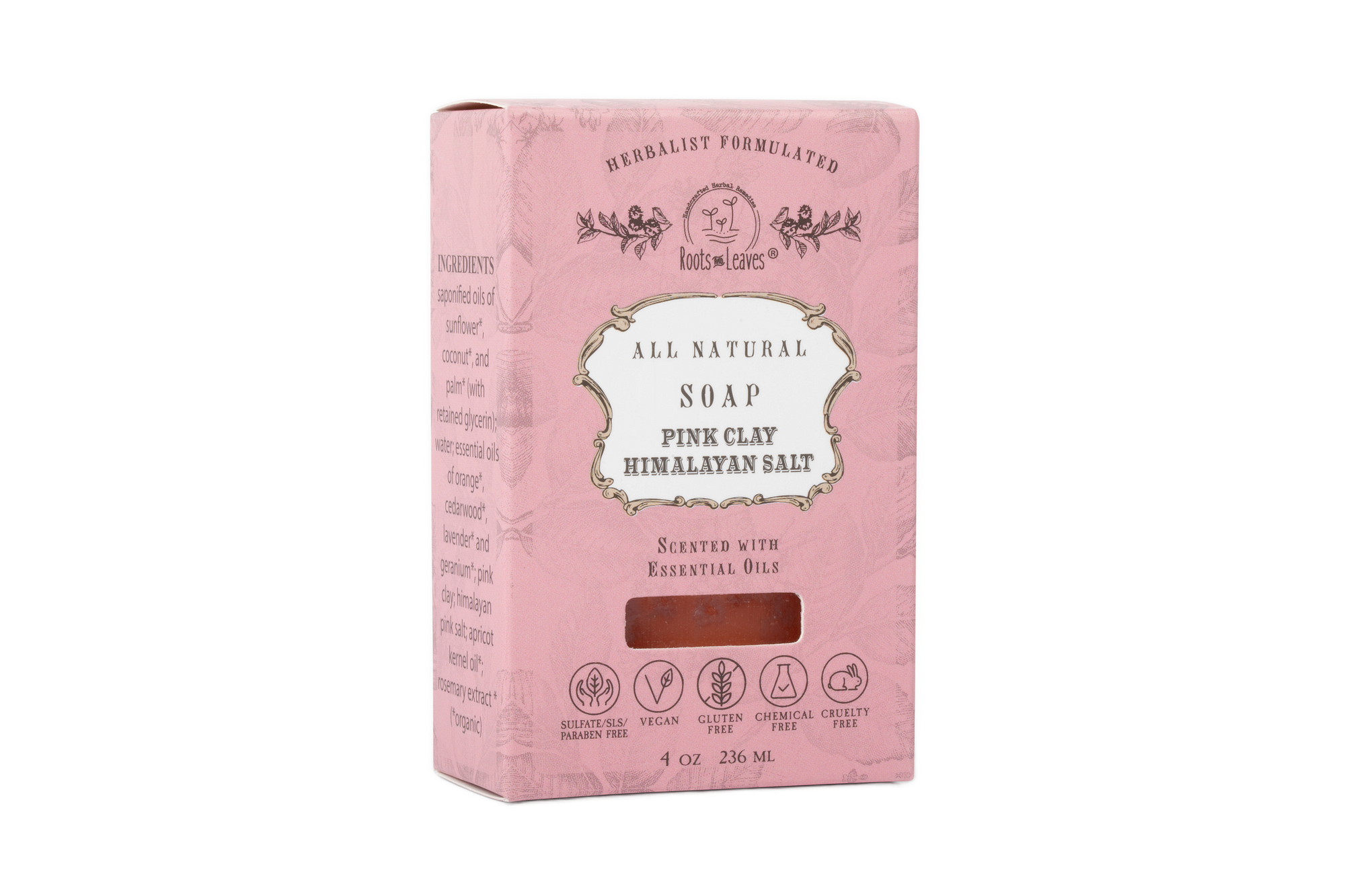 Organic Vegan Pink Clay + Himalayan Salt Bar Soap