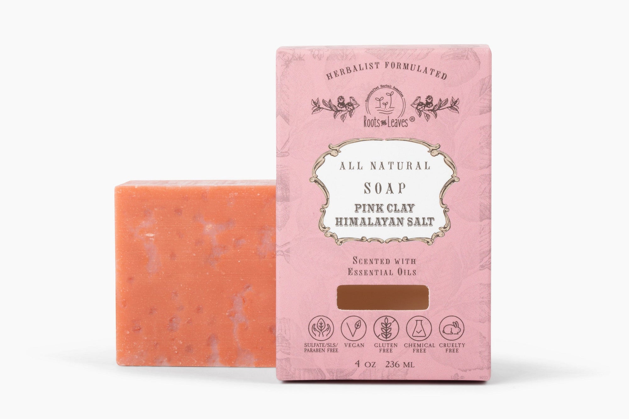 Organic Vegan Pink Clay + Himalayan Salt Bar Soap