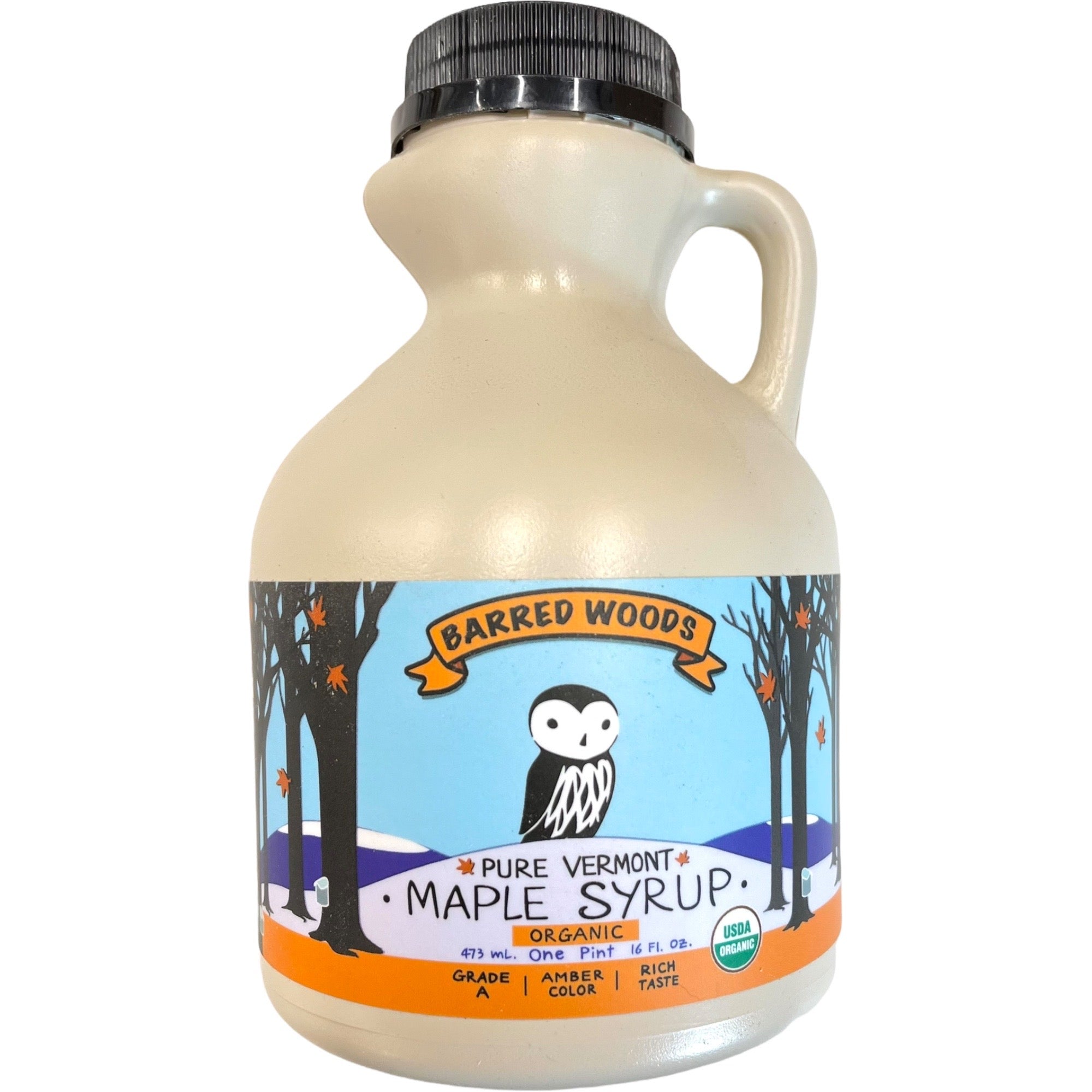 Pure Organic Vermont Maple Syrup - Pint Jug - 16 ounces