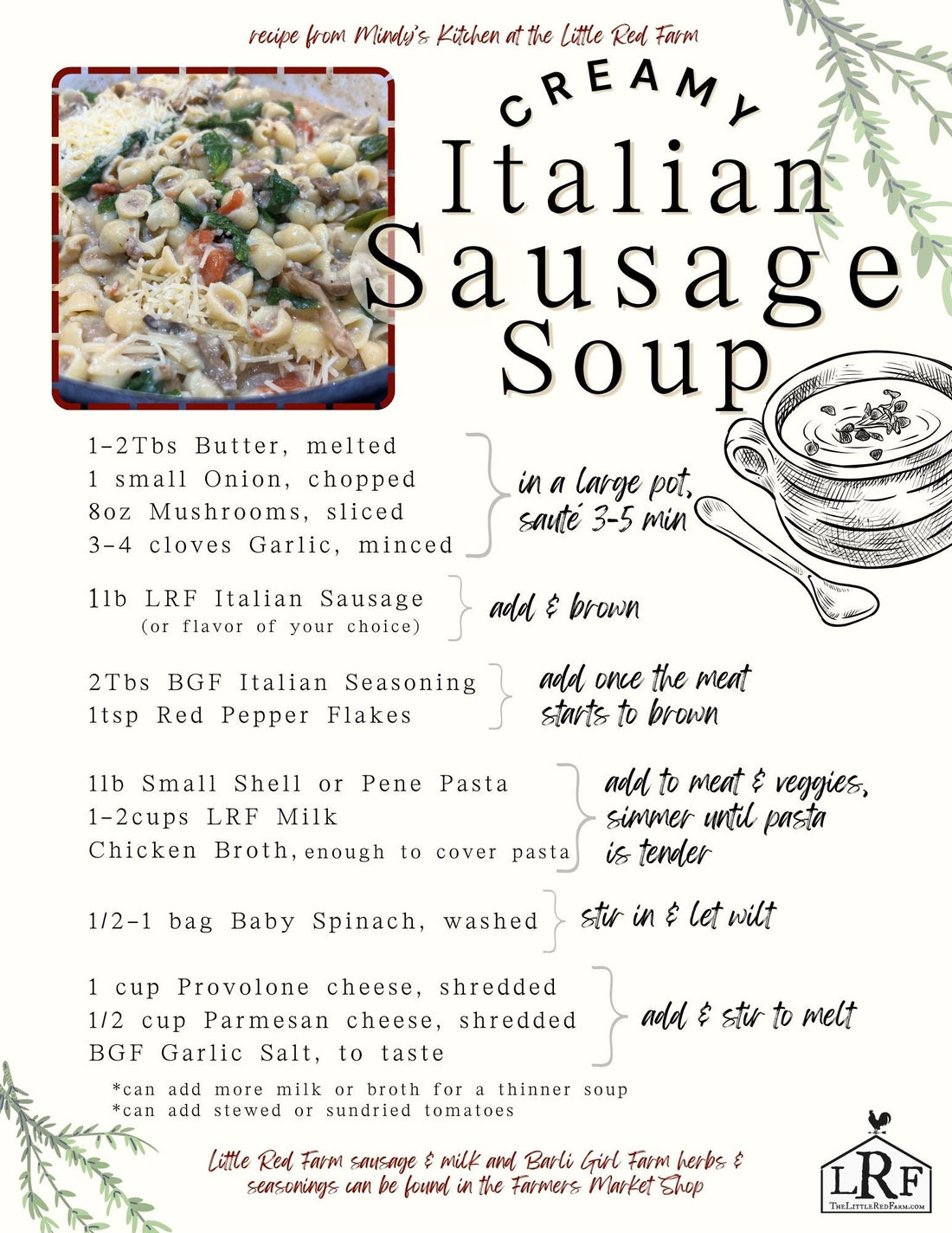 Creamy Italian Sausage Soup Recipe