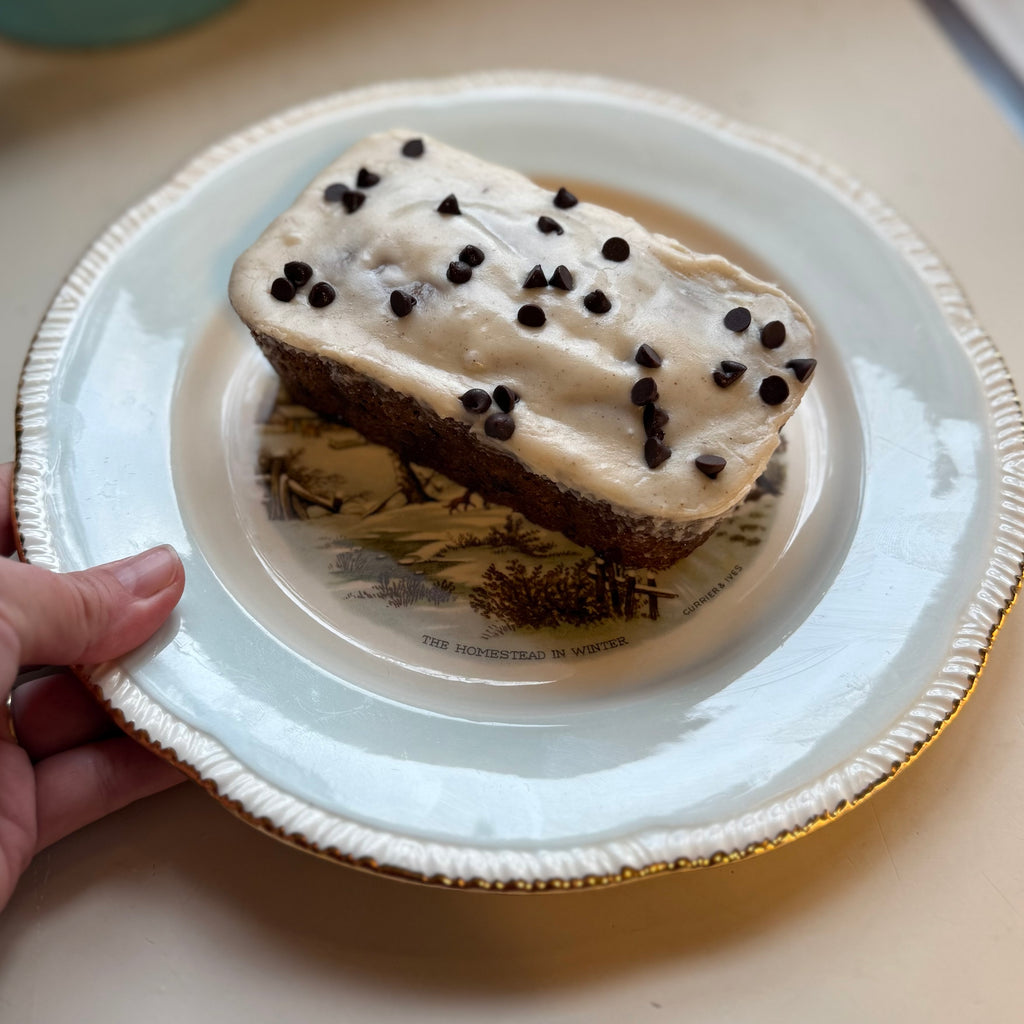 Mini Banana & Chocolate Chip Bread Loaf with Brown Butter Glaze