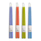 Summer Beeswax Taper Candles - Apricot, Pistachio, Lilac & Sky Blue