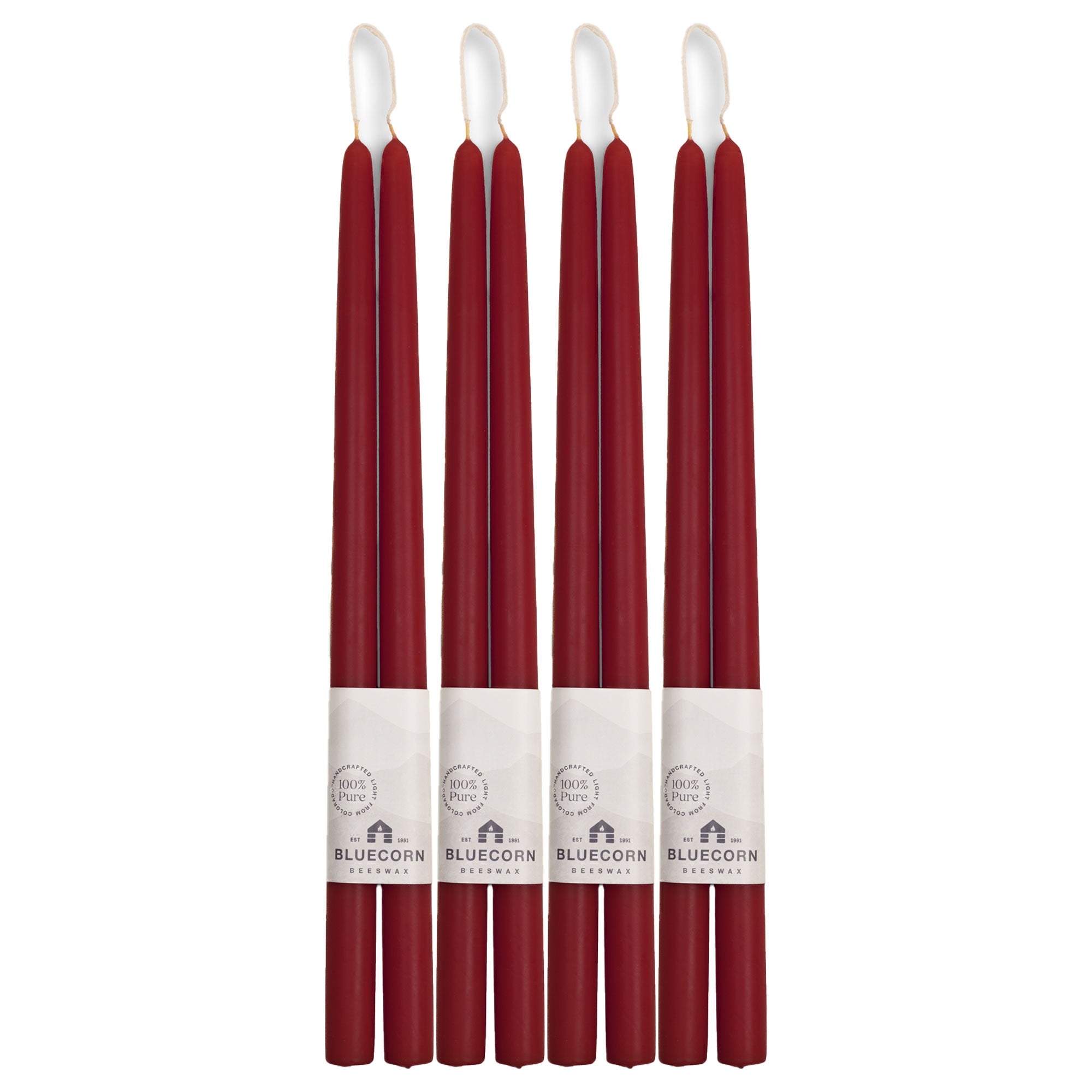 Hand-Dipped Beeswax Taper Candles - Bulk 4-Pair Bundle