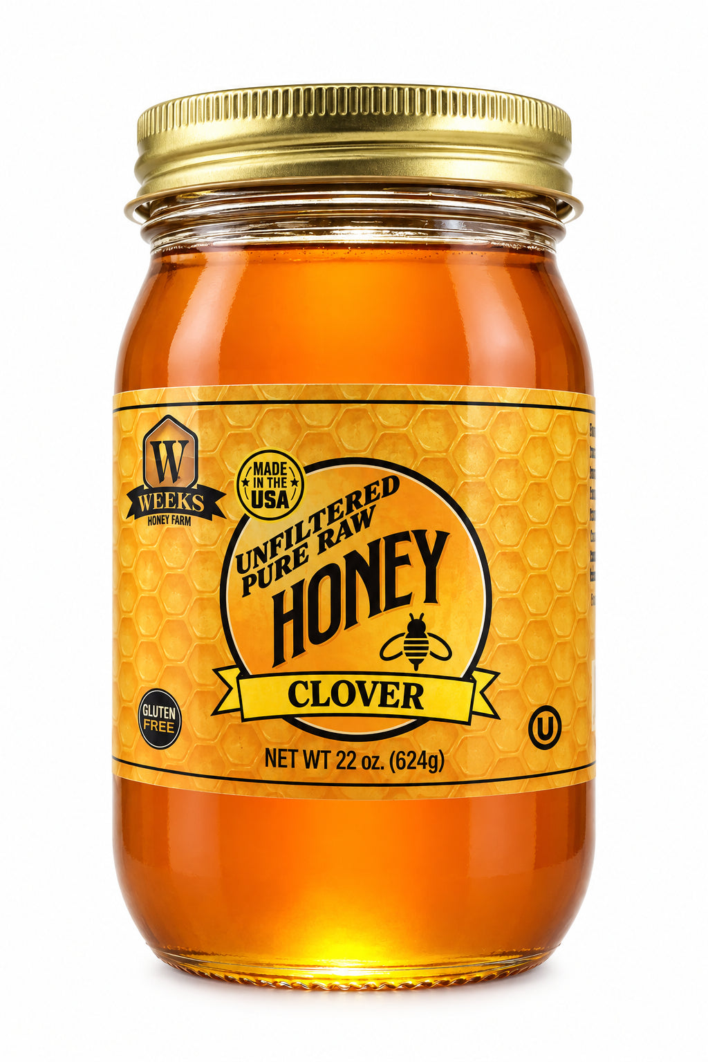 All-Natural Pure Raw Clover Honey - Sweet, Light, & Nutrient-Rich, No | Weeks Honey Farm