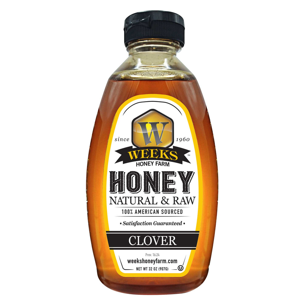 All-Natural Pure Raw Clover Honey - Sweet, Light, & Nutrient-Rich, No | Weeks Honey Farm