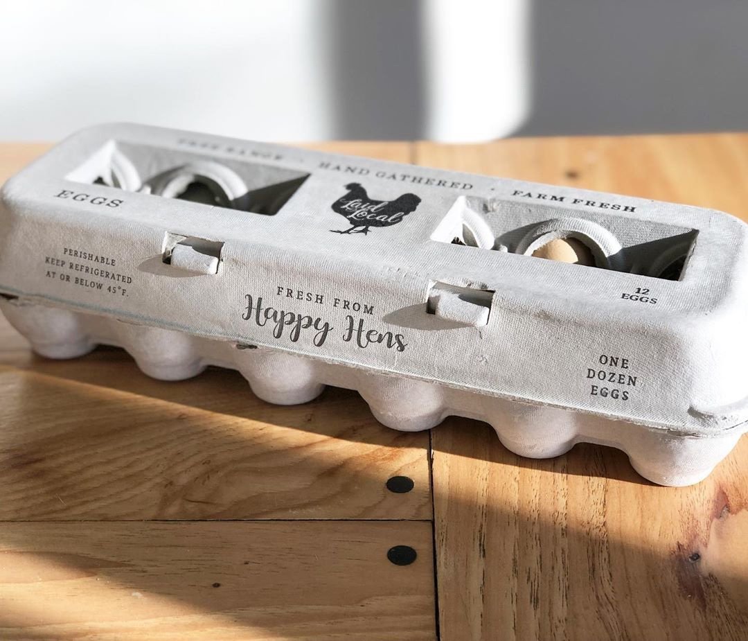 Henlay Laid Local Egg Cartons- Adorable Printed Vintage Design- 25, 90, or 250