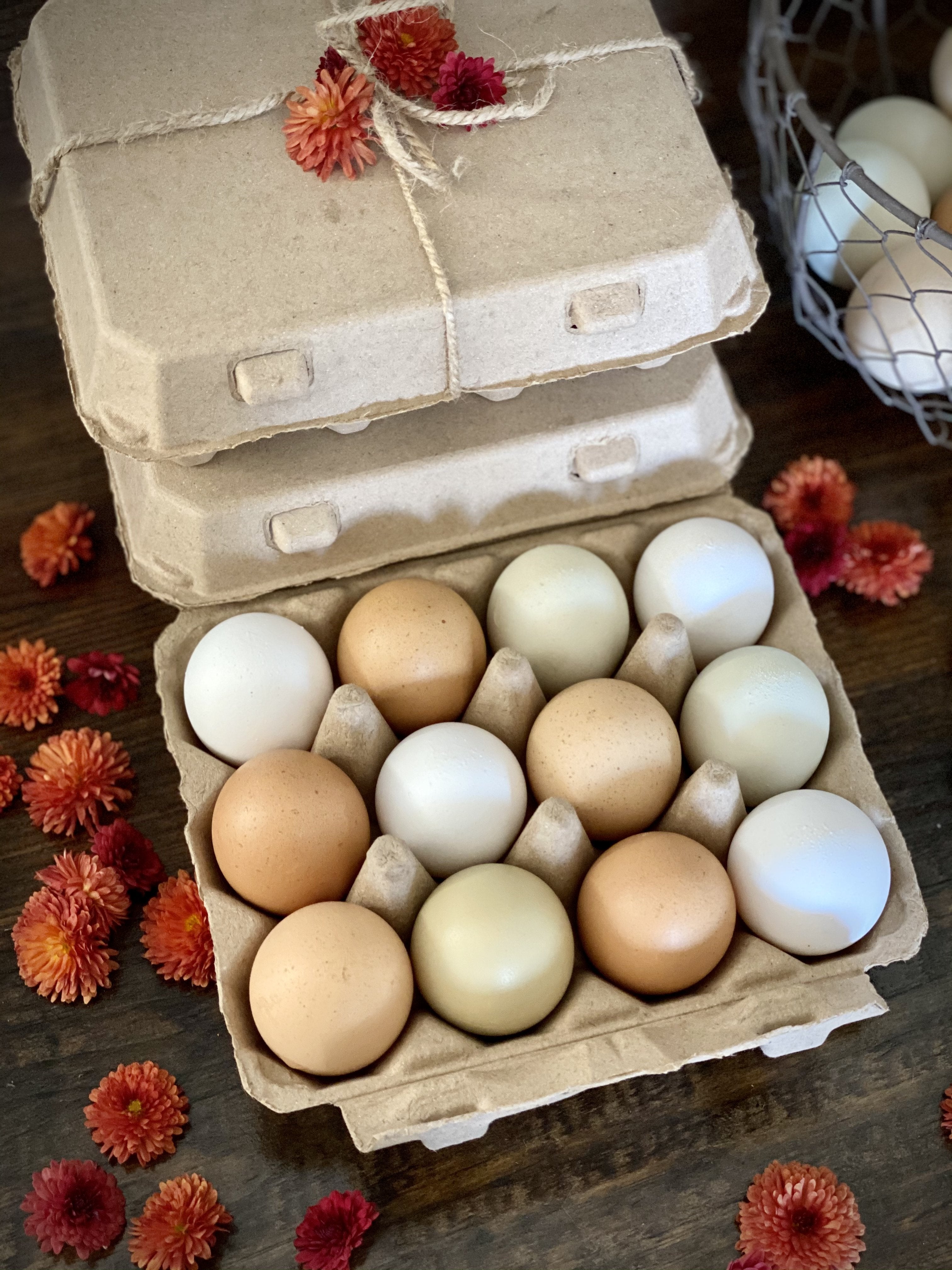Henlay Vintage Blank Egg Cartons, Classic 3x4 Design, 2 Colors, 25, 65, 75, or 200 Pack