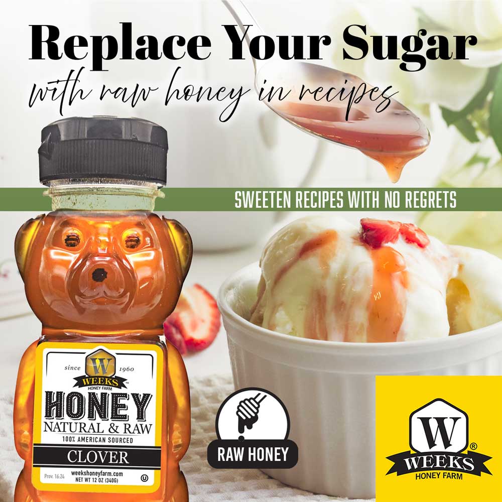 All-Natural Pure Raw Clover Honey - Sweet, Light, & Nutrient-Rich, No | Weeks Honey Farm