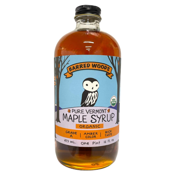 Bottle of Maple Syrup - One Pint Glass Bottle of Organic Maple Syrup 16 oz