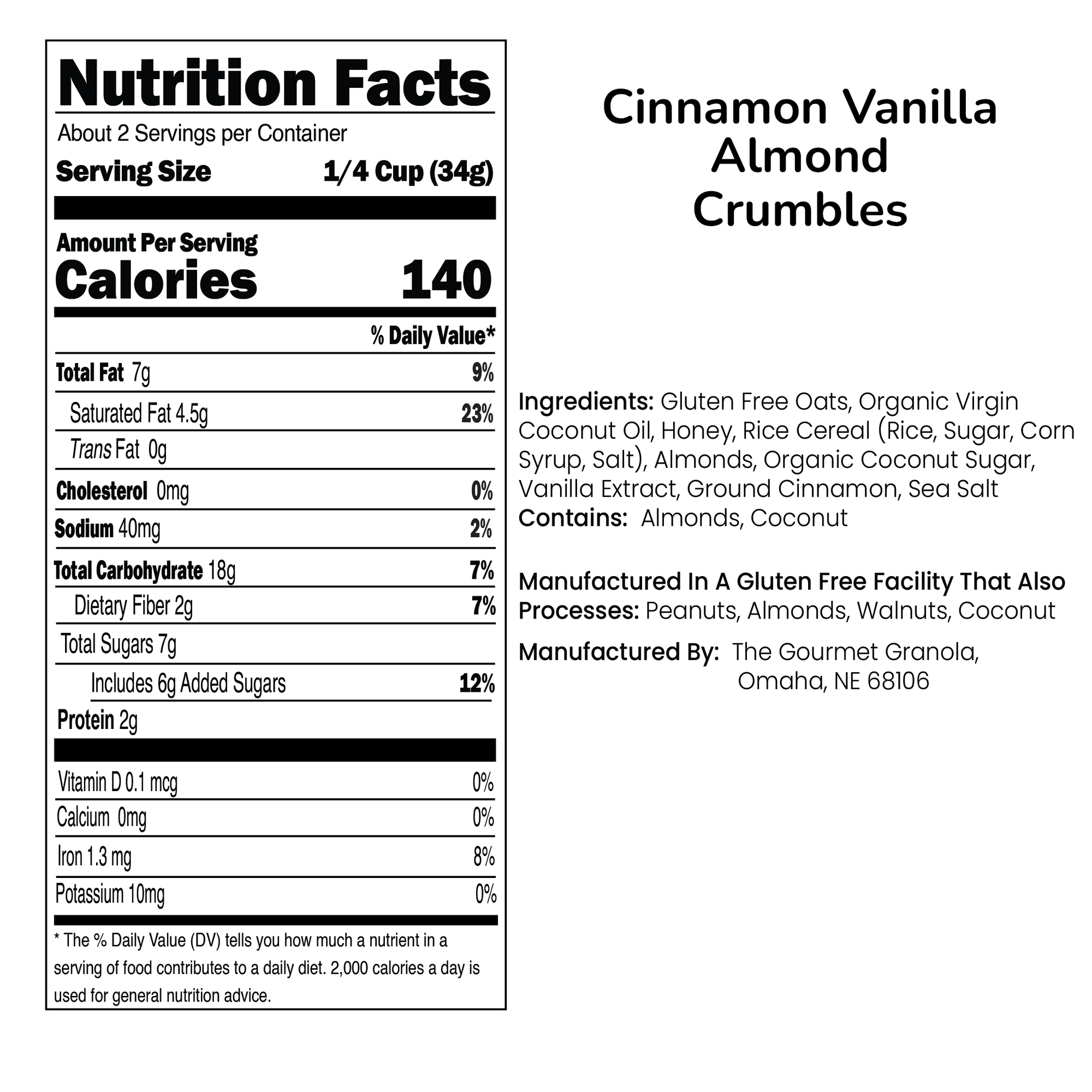 Cinnamon Vanilla Almond Crumbles