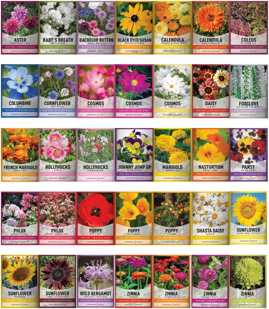 Gardening Gifts 70-Variety Seed Pack: 35 Herb & 35 Flower Seeds Plant Gifts For Sale