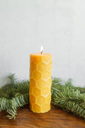 Large Honeycomb Pillar | Beeswax Candle