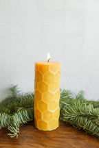 Large Honeycomb Pillar | Beeswax Candle