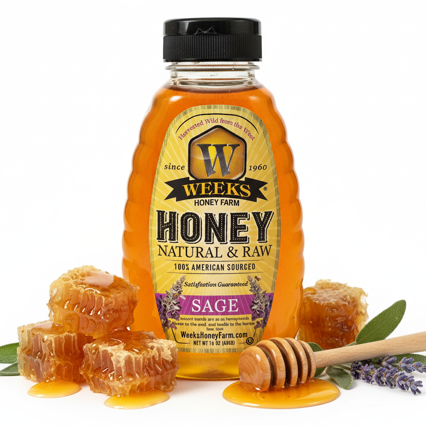 Raw Sage Honey | Rare California Wild Sage Blossom | Weeks Honey Farm
