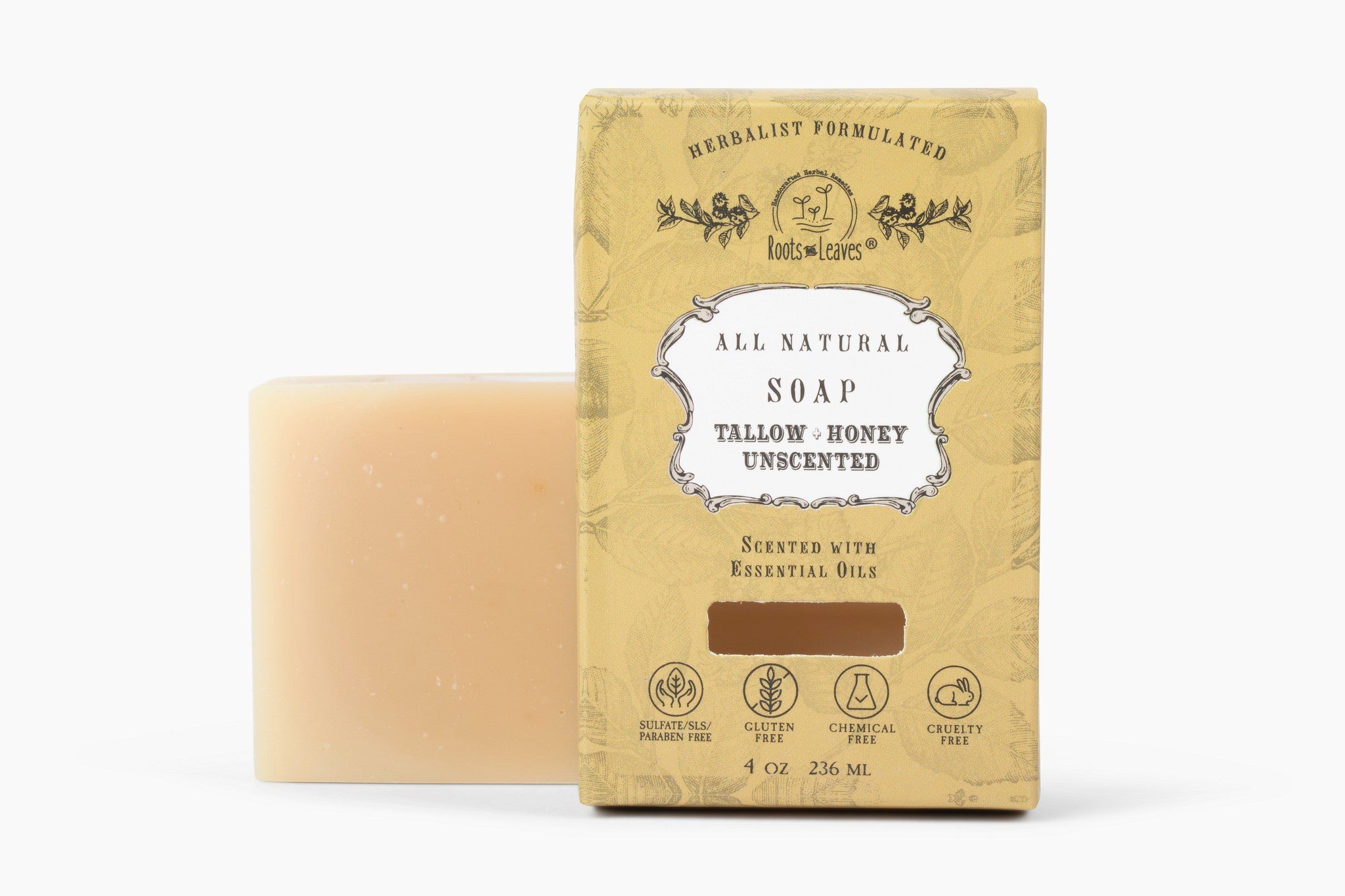 Organic TALLOW+HONEY unscented Bar Soap