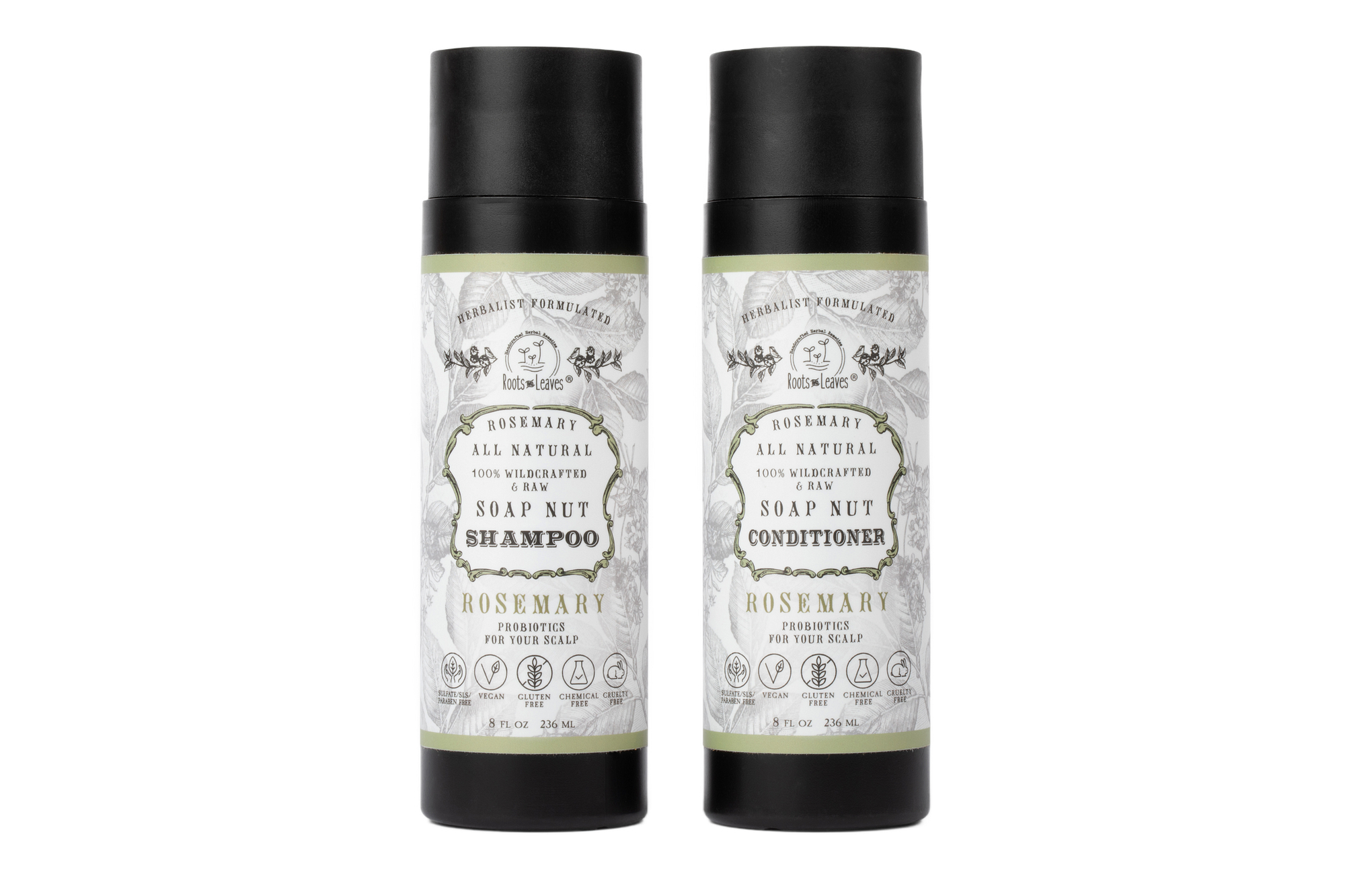 All Natural Soapnut Shampoo and Conditioner Set - ROSEMARY