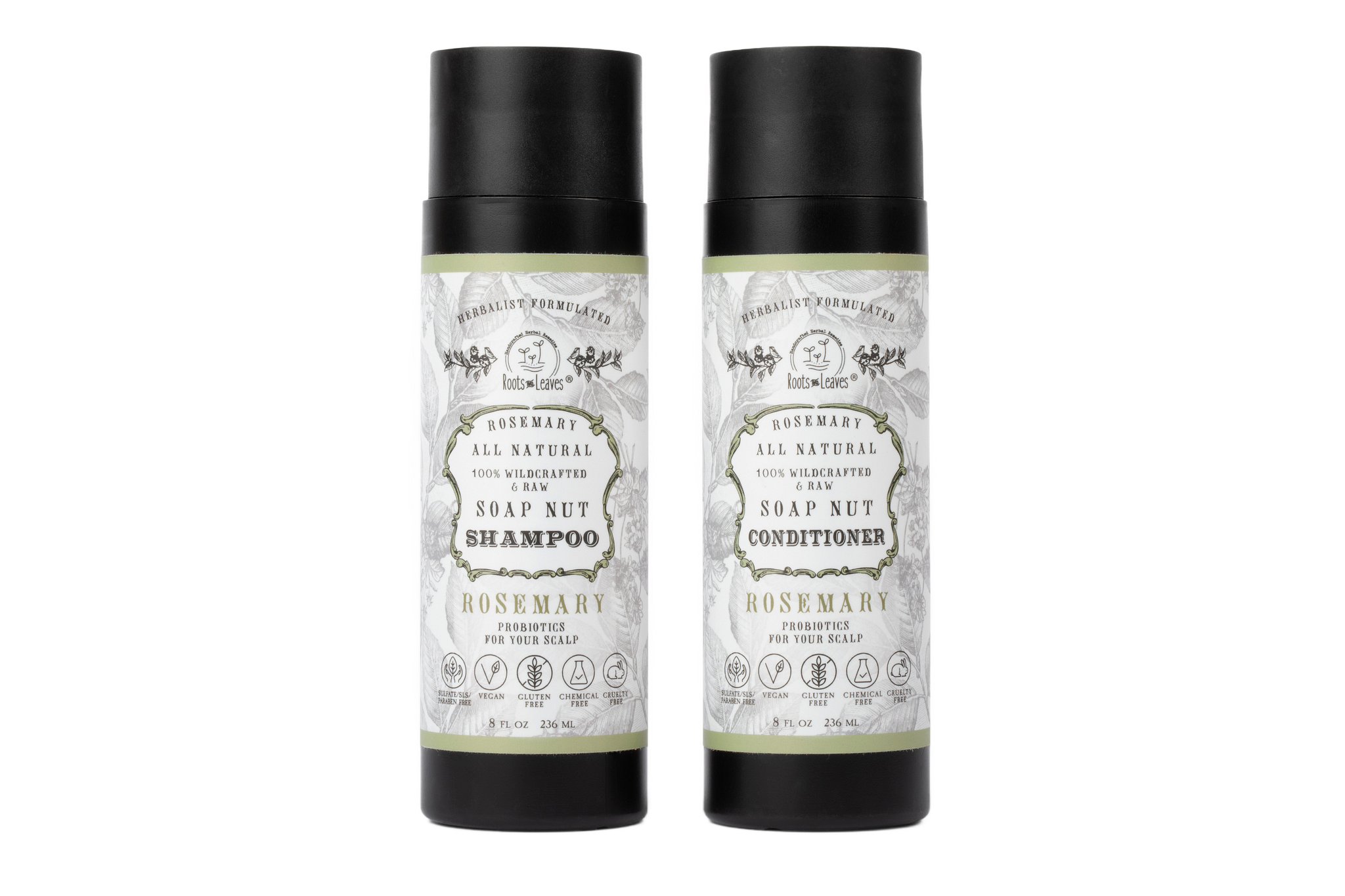 All Natural Soapnut Shampoo and Conditioner Set - ROSEMARY