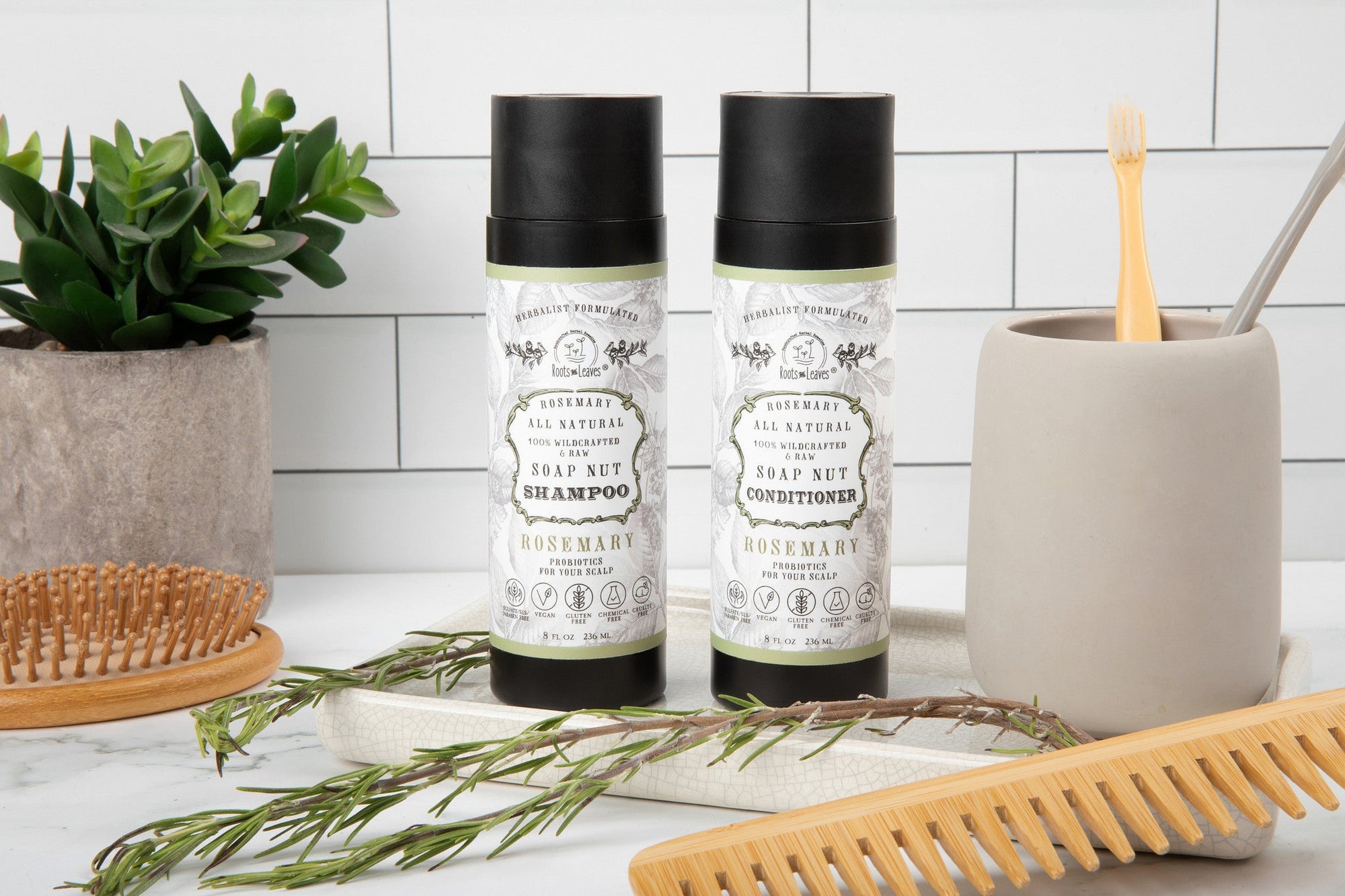 All Natural Soapnut Shampoo and Conditioner Set - ROSEMARY