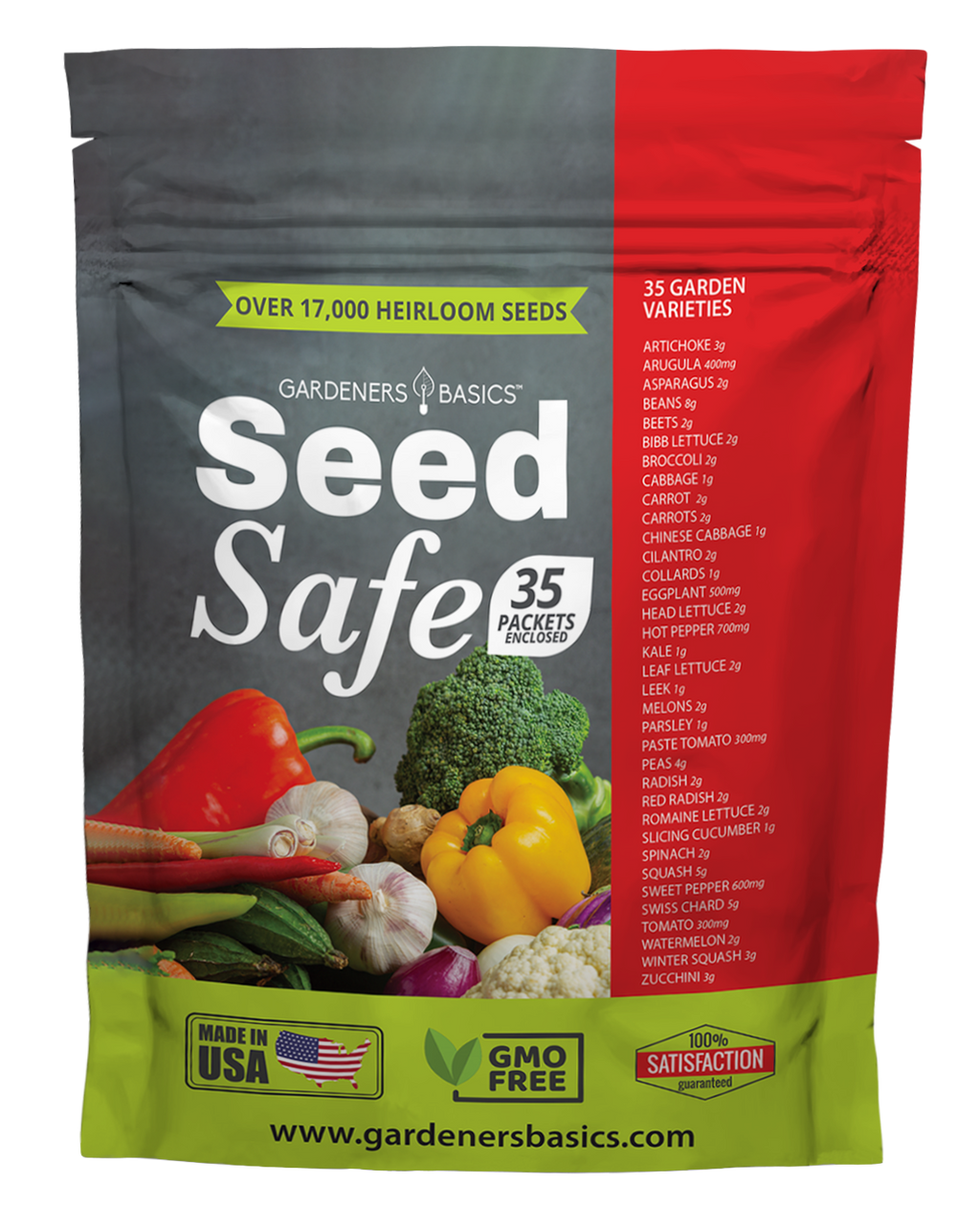 Seed Safe Survival Seed Kit - 35 Variety Pack