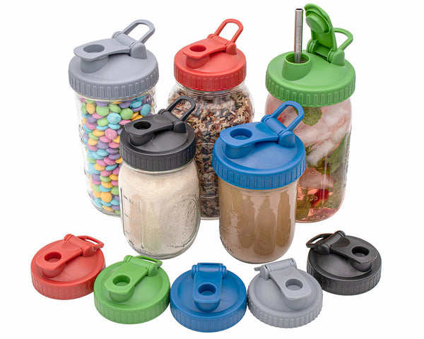 Pour & Store Shaker Lid with Carry Loop for Mason Jars