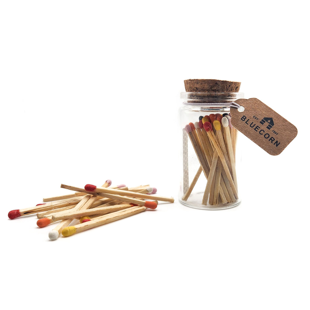 Rainbow Matches in Jar - Bluecorn Candles