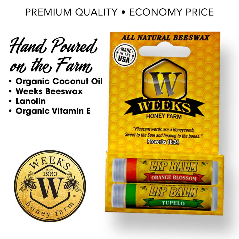 Beeswax Lip Balm | Singles, Twin Packs & Cases | Weeks Honey Farm