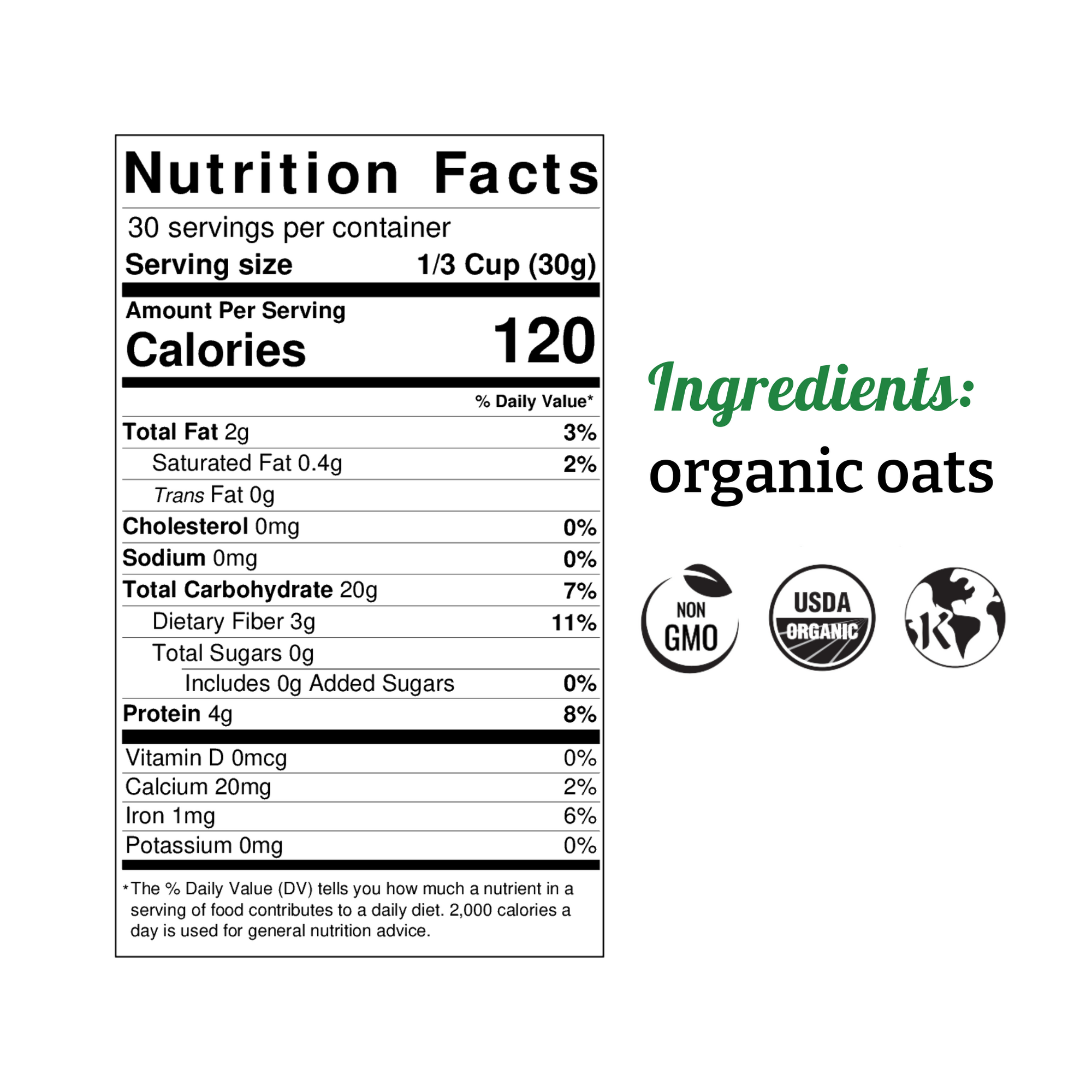 Organic Oat Cereal (2 lbs)