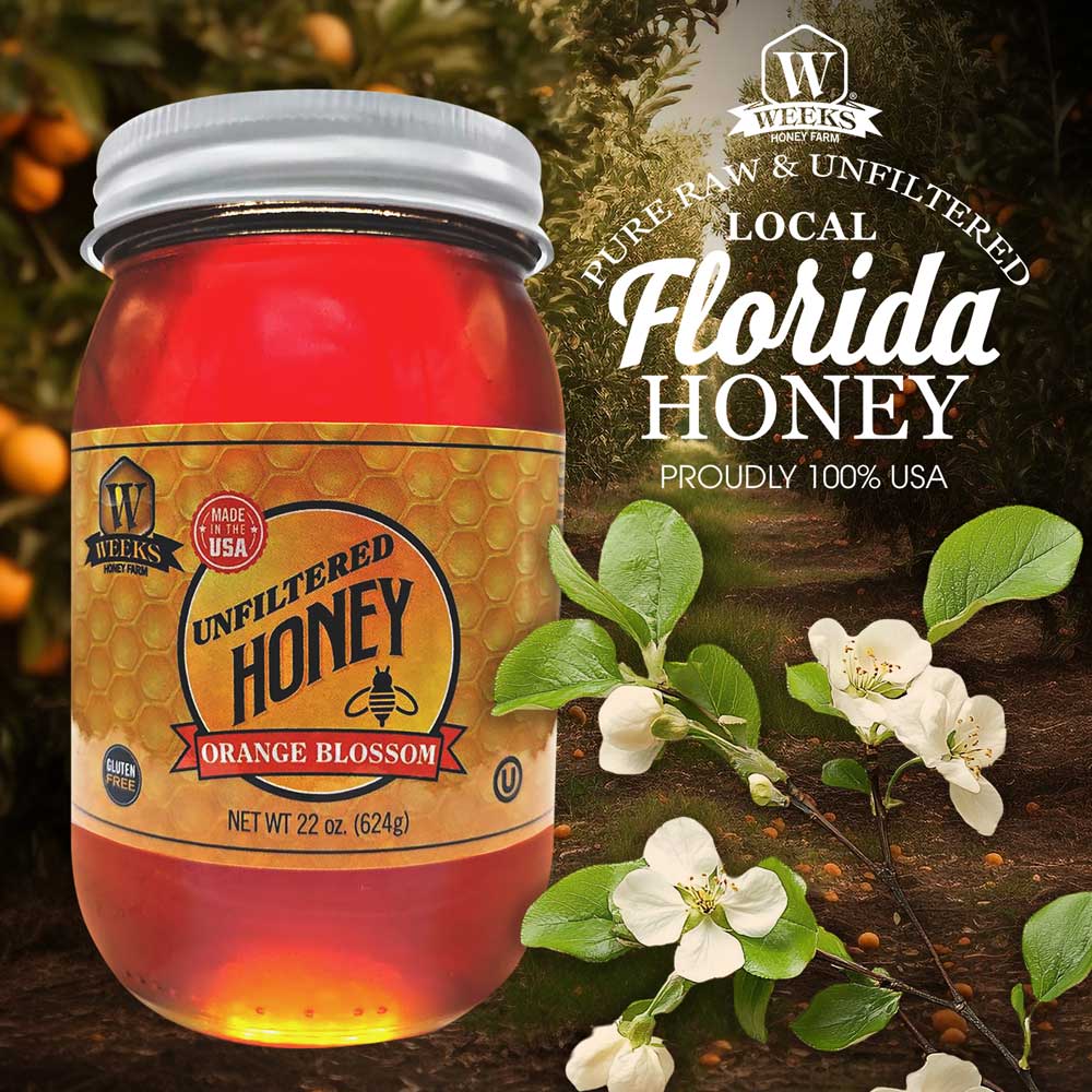 Raw Florida Orange Blossom Honey | Light Citrus-Floral Flavor