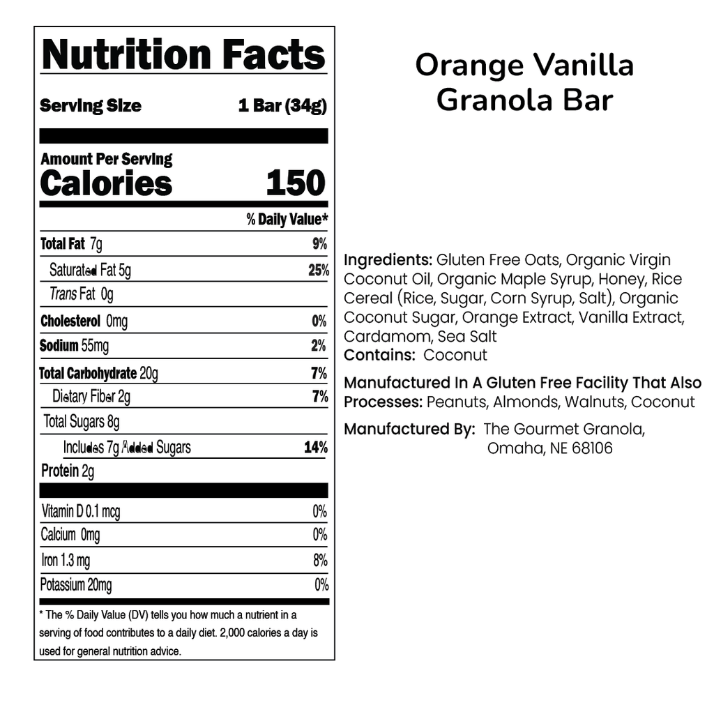 Orange Vanilla (Orange Cardamom) Granola Bars