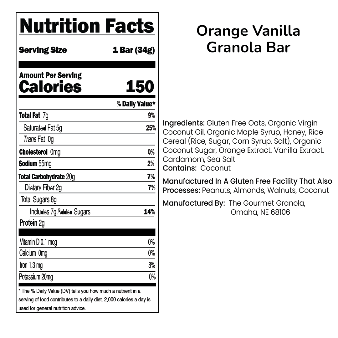 Orange Vanilla (Orange Cardamom) Granola Bars