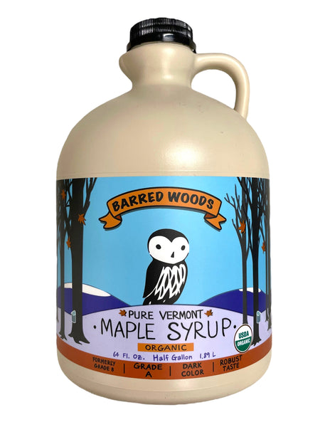 Pure Organic Vermont Maple Syrup - Half Gallon Jug (64 ounces)