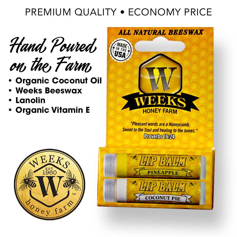 Beeswax Lip Balm | Singles, Twin Packs & Cases | Weeks Honey Farm