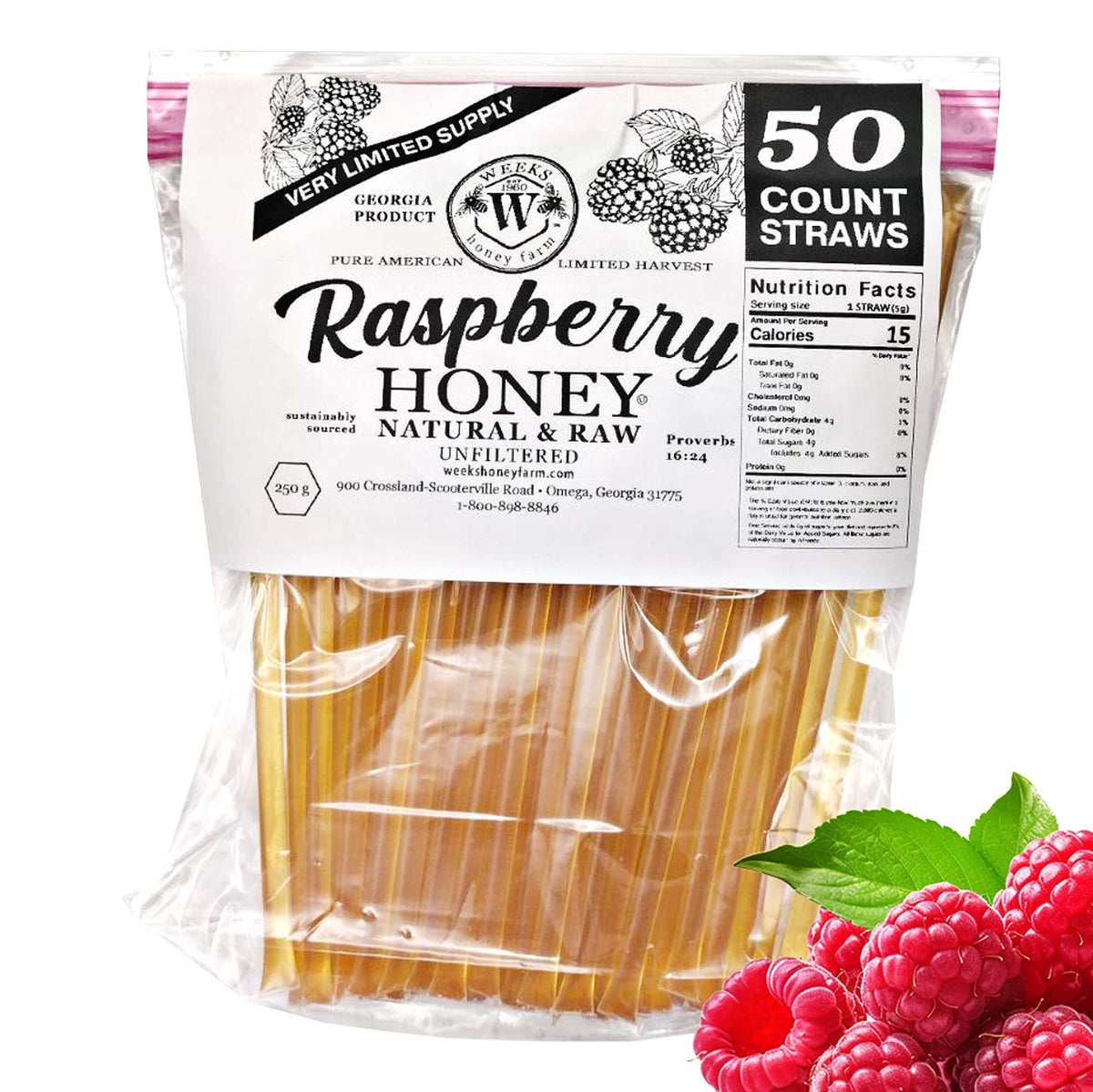 Raw Honey Straws – Orange Blossom & Wildflower | Weeks Honey Farm