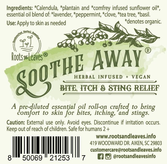 Soothe Away- Bite, Itch & Sting Relief 10 ml Essential Oil + Herbal Infused Roll-On