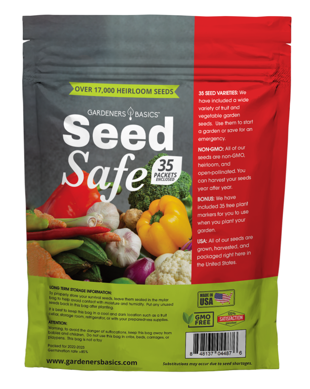 Seed Safe Survival Seed Kit - 35 Variety Pack