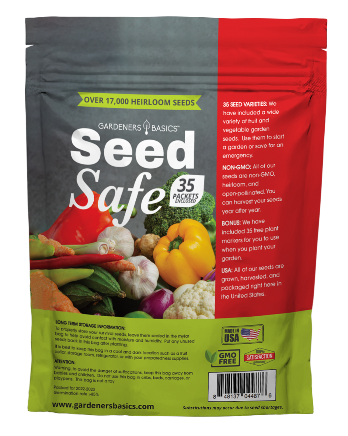 Seed Safe Survival Seed Kit - 35 Variety Pack