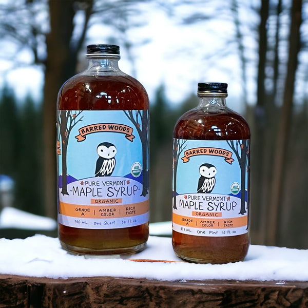 Bottle of Maple Syrup - One Quart Glass Bottle of Organic Maple Syrup 32 oz