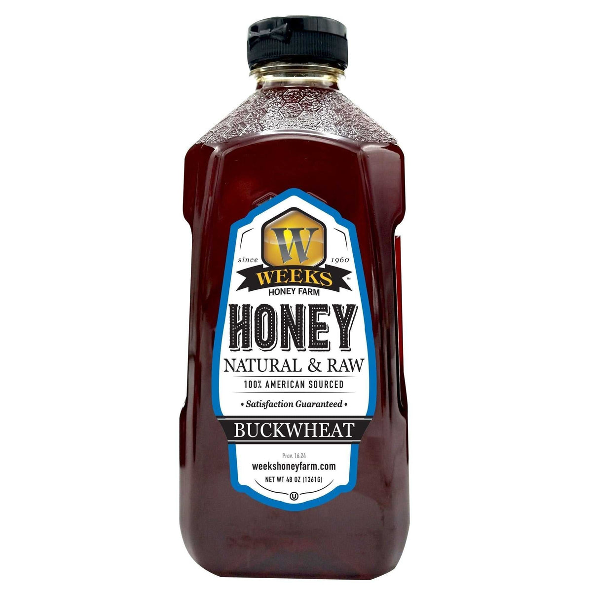 Raw Buckwheat Honey - Pure, All-Natural, Antioxidant-Rich, Dark & | Weeks Honey Farm