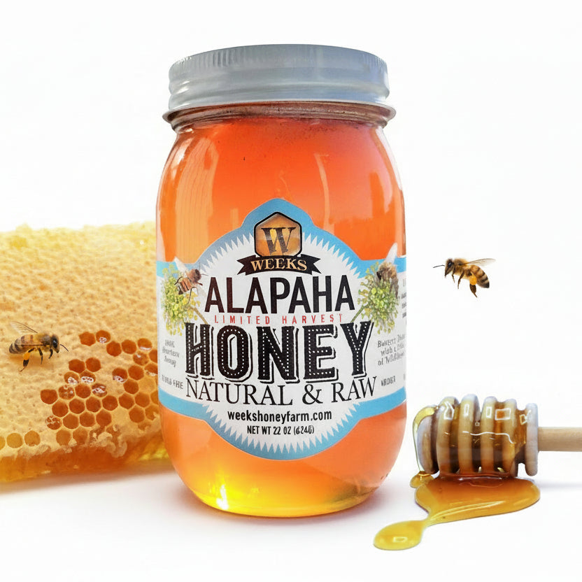 Premium Raw Alapaha Honey – Unfiltered Wildflower Blend from South | Weeks Honey Farm