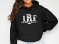 Black hoodie with white text "LRF RAW MILK REAL LIFE" and cow graphic.