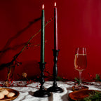 Classic Christmas Beeswax Taper Candle Bundle - Red & Moss Green