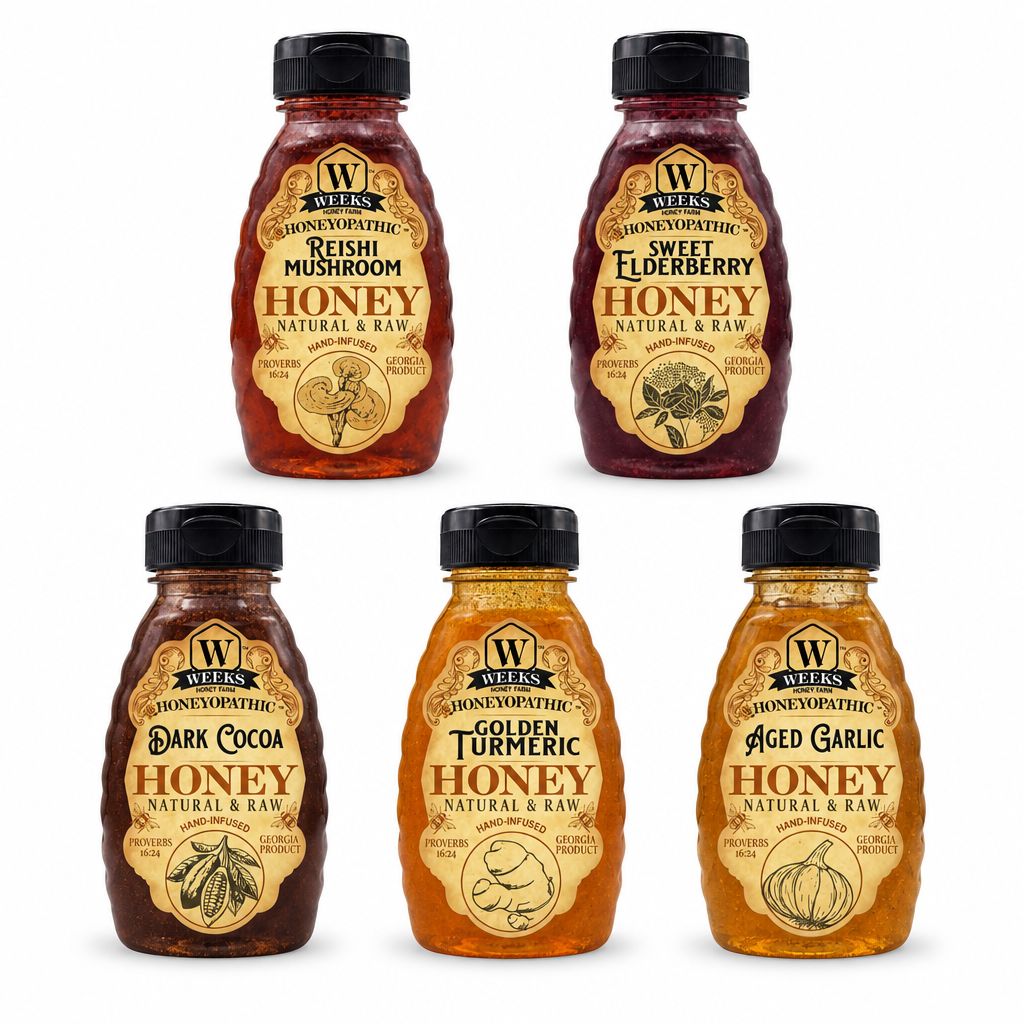 Raw Infused Honey Sampler: 5 Flavors | Weeks Honey Farm