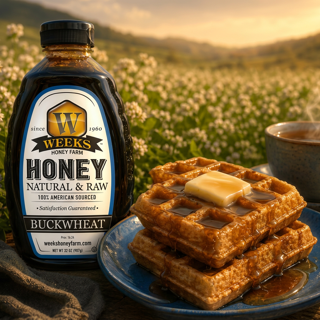 Raw Buckwheat Honey - Pure, All-Natural, Antioxidant-Rich, Dark & | Weeks Honey Farm
