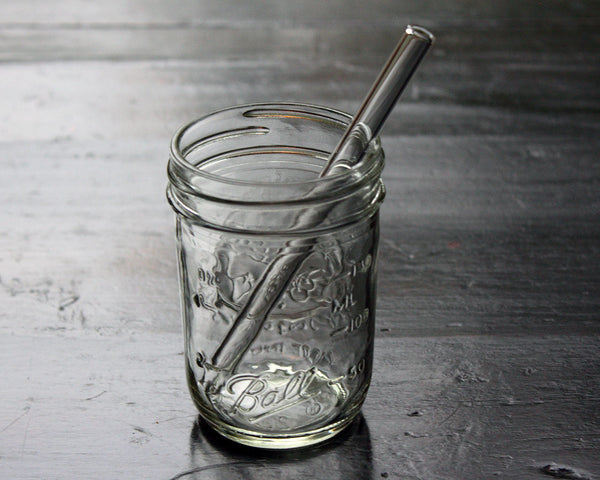 8 Pack Combo Glass Straws for Mason Jars + Cleaner