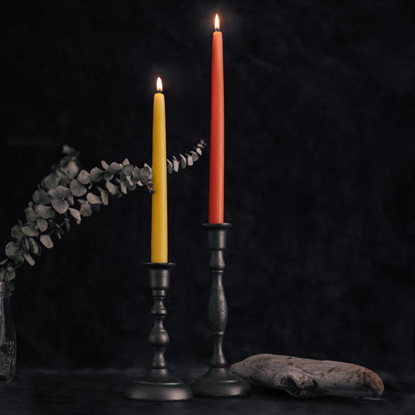 Hand-Dipped Beeswax Taper Candles - 1 Pair