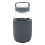 Mason Jar Lifestyle 32oz Quart Glass Water Bottle with Silicone Sleeve & Carry Handle