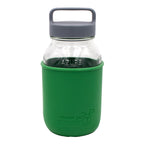 Mason Jar Lifestyle 32oz Quart Glass Water Bottle with Silicone Sleeve & Carry Handle
