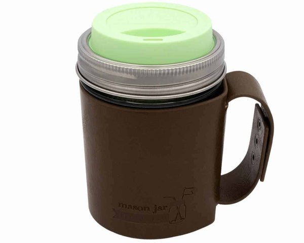 Mason Jar Lifestyle Faux Leather Travel Mug Set