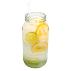 Extra Long 11 3/4" Glass Straws for Half Gallon Mason Jars 4 Pack + Cleaner
