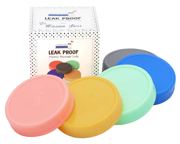 Leak Proof Plastic Storage Lids with Silicone Liners for Mason Jars